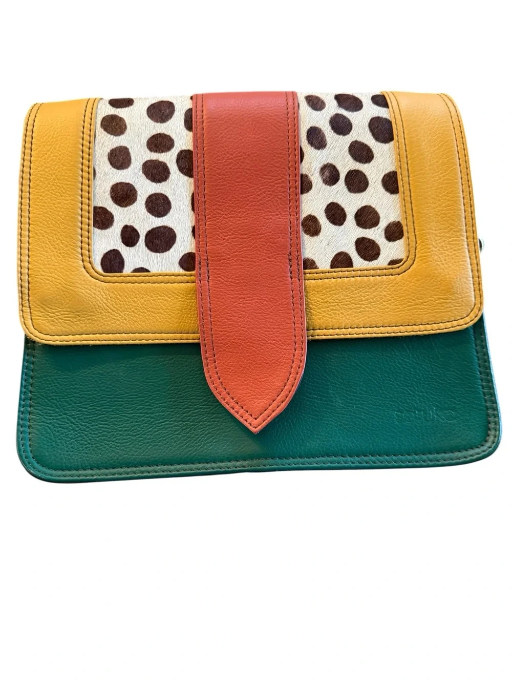 Soruka Ivy Leather Colorblock Animal Print Crossbody Adjustable Strap Style